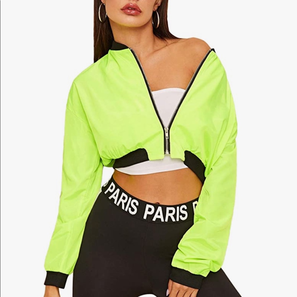 Neon green jacket